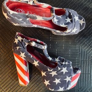 Jeffrey Campbell American Flag Platform Shoes